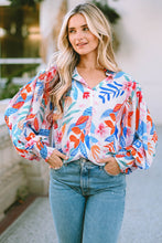 Load image into Gallery viewer, Collared Lantern Sleeve Blouse