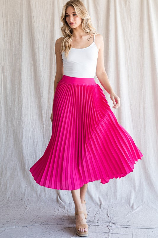 Pleated Skirt Hot Pink Pencil Skirt Dress Hot Pink Pleats Dress Small Fits 4/6 Pleated Skirt Hot Pink Pencil Skirt Dress Hot Pink Pleats Dress Small Fits 4/6