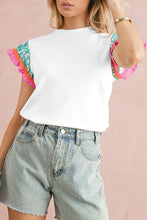 Load image into Gallery viewer, Contrast Ricrac Floral Sleeve Top