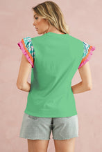 Load image into Gallery viewer, Contrast Ricrac Floral Sleeve Top