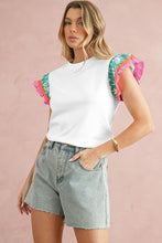 Load image into Gallery viewer, Contrast Ricrac Floral Sleeve Top