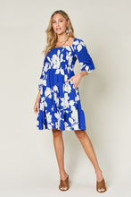 Load image into Gallery viewer, Double Take Full Size Floral Ruffle Hem Smocked Dress.