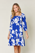 Load image into Gallery viewer, Double Take Full Size Floral Ruffle Hem Smocked Dress.