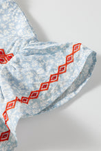 Load image into Gallery viewer, Embroidered Round Neck Cap Sleeve Blouse