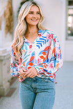 Load image into Gallery viewer, Collared Lantern Sleeve Blouse