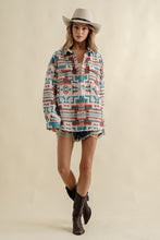 Load image into Gallery viewer, Frayed Aztec Western Shacket
