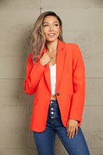 Load image into Gallery viewer, Double Take One-Button Padded-Shoulder Blazer
