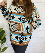 Load image into Gallery viewer, Aztec Sweater Mocha Multi
