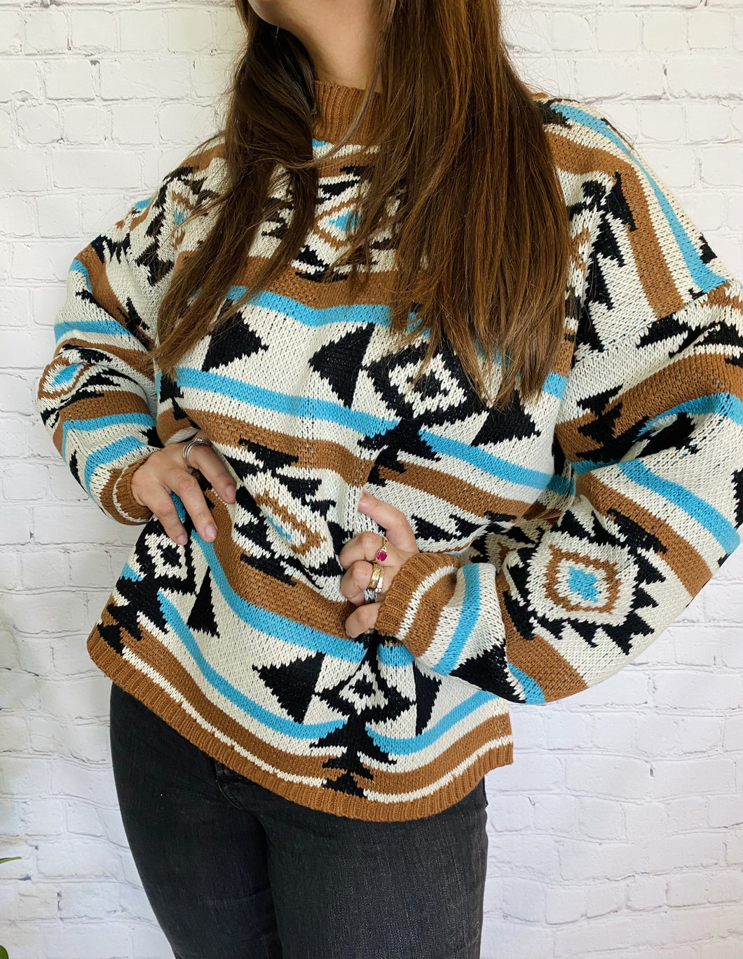 Aztec Sweater Mocha Multi