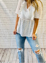 Load image into Gallery viewer, EYELET RUFFLE TOP
