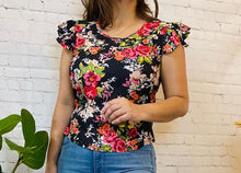 Load image into Gallery viewer, Ruffle sleeve eyelet top
