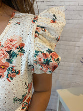 Load image into Gallery viewer, Ruffle sleeve eyelet top
